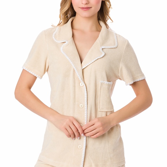 Suvi NYC women's 3-piece short-pants and jacket pajama set . Terry Cotton - Picture 15 of 15